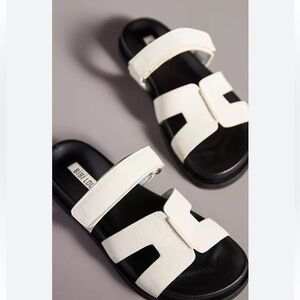 Bibilou | Mindy Cutout Slide Sandals White Velcro
